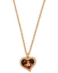 Vivienne Westwood - Petra Crystal-Embellished Heart Necklace - Lyst