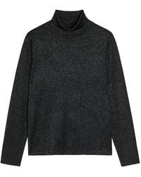 Eileen Fisher - Metallic-Weave Merino Wool Top - Lyst