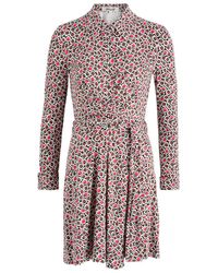 Diane von Furstenberg - Didi Printed Stretch-Jersey Mini Wrap Dress - Lyst