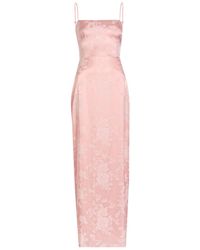 Reformation - Frankie Floral-Jacquard Satin Maxi Dress - Lyst