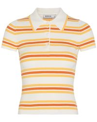 Jonathan Simkhai - Luka Striped Cotton-Blend Polo Top - Lyst