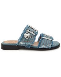 Ganni - Feminine Buckle Ballerina Sliders - Lyst