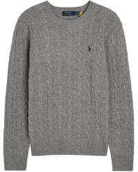 Polo Ralph Lauren - Logo Cable-Knit Wool And Cashmere-Blend Jumper - Lyst