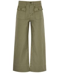 FRAME - The 70S Cropped Cotton Trousers - Lyst