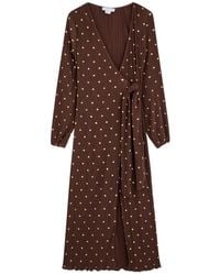Never Fully Dressed - Plissé Printed Midi Wrap Dress - Lyst