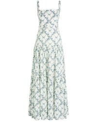 Agua Bendita - Lima Gloriosa Printed Linen Maxi Dress - Lyst