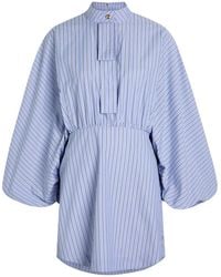 Zimmermann - Drawstring Striped Woven Mini Shirt Dress - Lyst