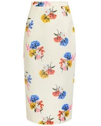 Emilia Wickstead - Lorelei Floral-Printed Faille Midi Skirt - Lyst