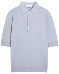 Lardini - Ribbed Linen-Blend Polo Shirt - Lyst