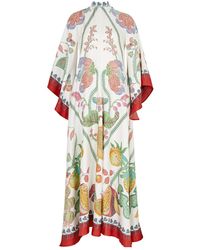La DoubleJ - Magnifico Printed Silk-satin Maxi Dress - Lyst