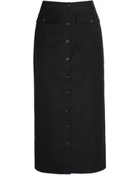 Reformation - Britt Twill Midi Skirt - Lyst