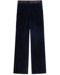 Victoria Beckham - Alina Flared-Leg Velvet Trousers - Lyst
