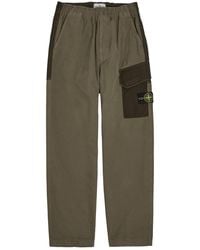 Stone Island - Panelled Straight-Leg Canvas Cargo Trousers - Lyst