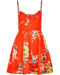 Zimmermann - Alight Floral-print Linen Mini Dress - Lyst