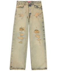 KENZO - Distressed Wide-Leg Jeans - Lyst