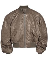Rick Owens - Seccia Padded Grained Leather Bomber Jacket - Lyst