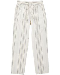 Les Deux - Porter Stripe-Jacquard Cotton Trousers - Lyst