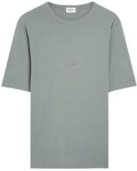Saint Laurent - Logo Embroidery T-Shirt - Lyst