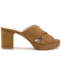 Stuart Weitzman - Dayna 80 Suede Platform Sandals - Lyst