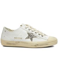 Golden Goose - V-star 2 Distressed Leather Sneakers - Lyst