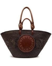 Stella McCartney - Logo Large Raffia Tote Bag - Lyst