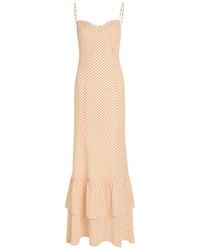 Reformation - Fallon Polka Dot Chiffon Maxi Dress - Lyst