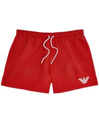 Emporio Armani - Logo-embroide Shell Swim Shorts - Lyst