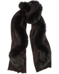 AMA Pure - Fur-Trimmed Wool Scarf - Lyst