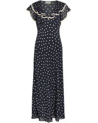 RIXO London - Bethea Polka Dot Crepe De Chine Midi Dress - Lyst