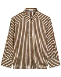 Brunello Cucinelli - Striped Boxy Cotton-Poplin Shirt - Lyst