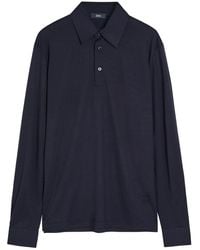 Herno - Long-Sleeve Wool-Jersey Polo Shirt - Lyst