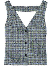 Stine Goya - Orly Checked Bouclé Tweed Waistcoat - Lyst