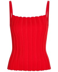 STAUD - Skye Ribbed-Knit Tank - Lyst