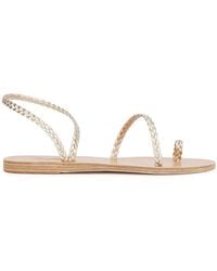 Ancient Greek Sandals - Treli Crystal-embellished Lace-up Leather Sandals - Lyst