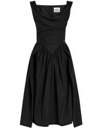 Vivienne Westwood - Sunday Logo-Embroidered Cotton-Poplin Midi Dress - Lyst