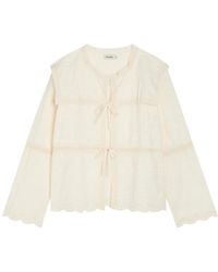 SOLAQUA - Iris Embroidered Cotton Top - Lyst