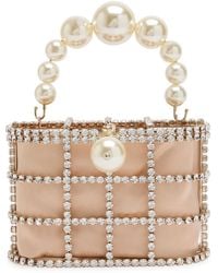 Rosantica - Holli Crystal-Embellished Satin Top Handle Bag - Lyst