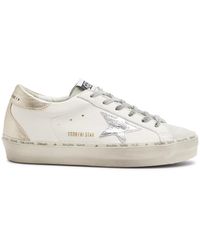 Golden Goose - Hi Star Distressed Leather Sneakers - Lyst