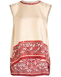 La DoubleJ - San Carlo Printed Silk-Twill Top - Lyst