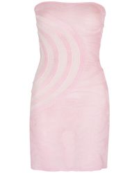 GIMAGUAS - Été Intarsia Pointelle-Knit Mini Dress - Lyst