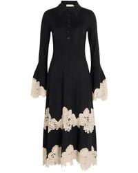 Zimmermann - Valiant Lace-Trim Wool Midi Shirt Dress - Lyst