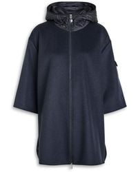 Moncler - Hooded Shell And Wool-Blend Cape Coat - Lyst
