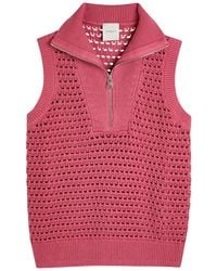 Varley - Bains Half Zip Open-Knit Vest - Lyst