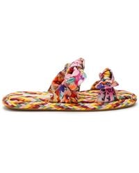 Zimmermann - Carousel Printed Raffia Sliders - Lyst