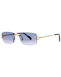 Cartier - Signature C De Rectangle-Frame Sunglasses - Lyst