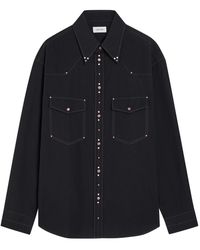 Lemaire - Stud-Embellished Cotton-Poplin Shirt - Lyst