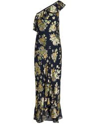 RIXO London - Leon Floral One-Shoulder Chiffon Midi Dress - Lyst