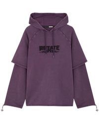 ROTATE SUNDAY - Enzyme Layered Hooded Cotton Sweatshirt - Lyst
