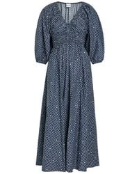 Matteau - Printed Cotton-Poplin Midi Dress - Lyst