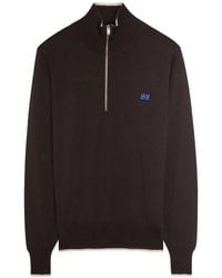 Wales Bonner - Logo-Embroidered Fine-Knit Merino Wool Jumper - Lyst